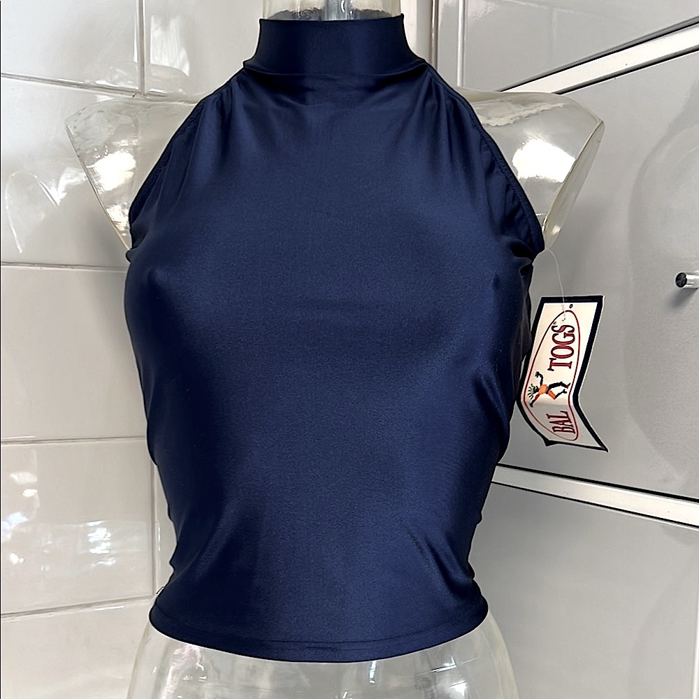 Dance Team Poms Uniform Spandex Top—Navy XL NWT